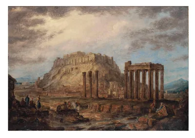 The Acropolis and the Olympieion from the Ilissus, about 1830.