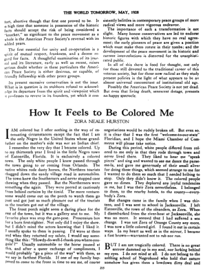 The opening page of "How It Feels to Be Colored Me," Hurston's essay in The World Tomorrow, May 1928.
